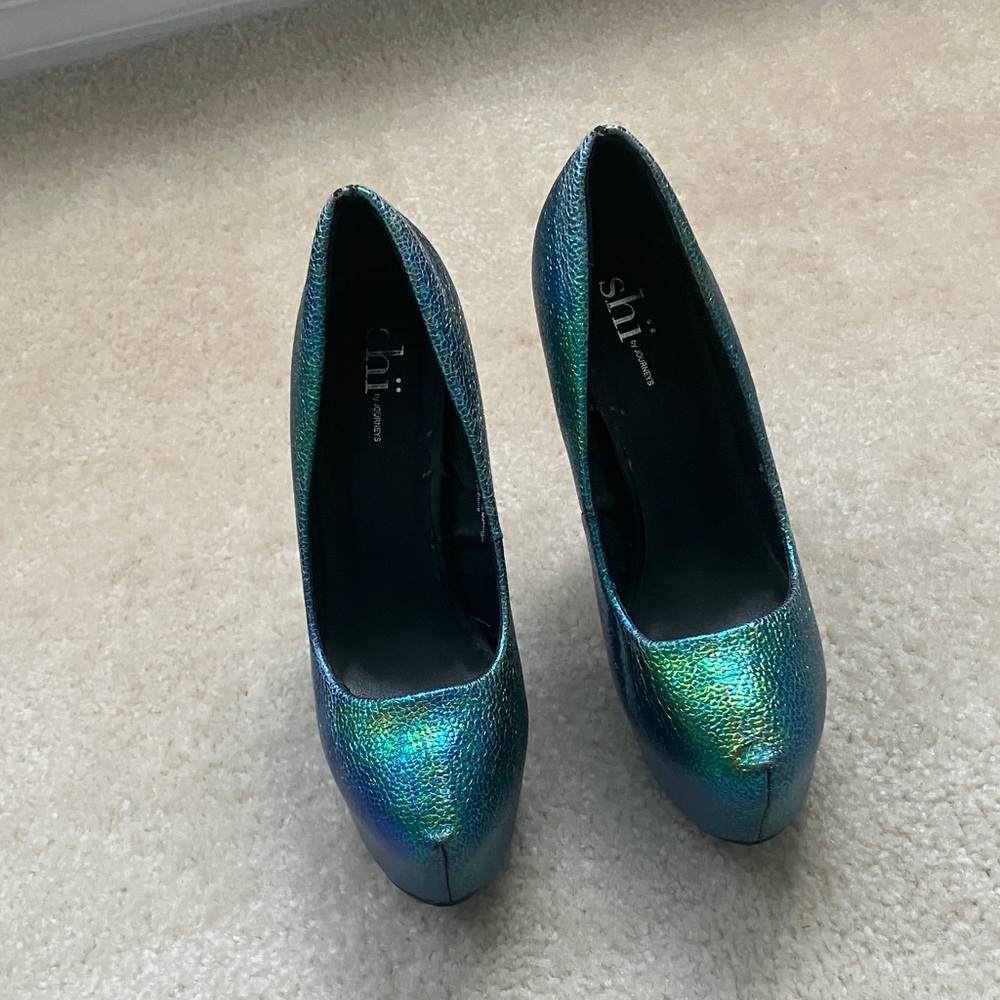 Shi by JOURNEYS Blue Green Heels